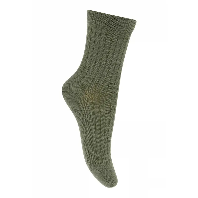 mp Denmark Wool rib socks 718 Olivine