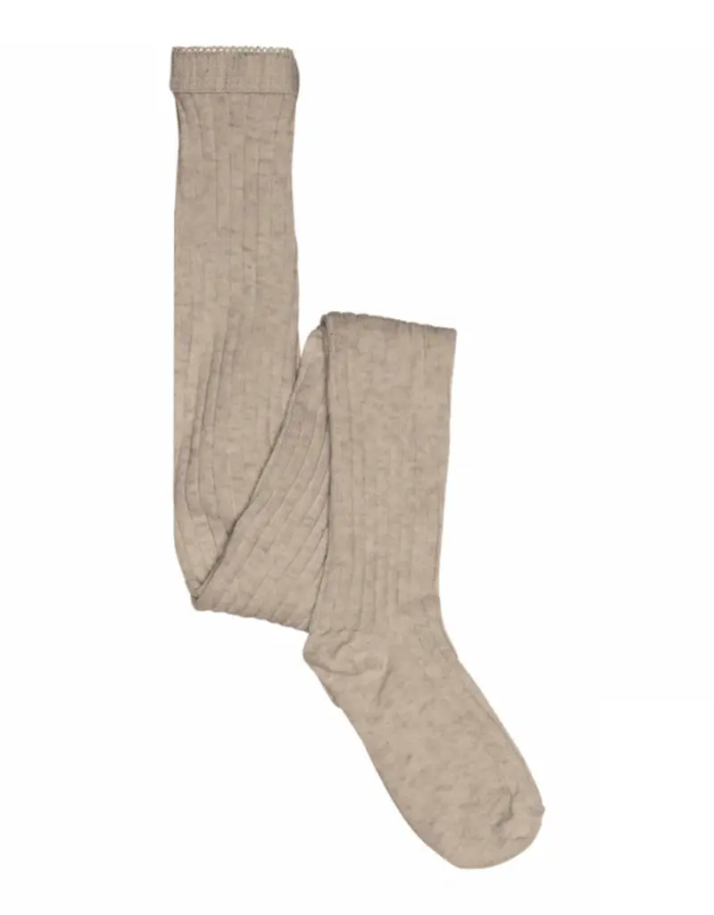 mp Denmark Wool rib tights 128 Light Brown Melange