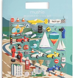 Mushie Reusable Sticker Set Race Cars