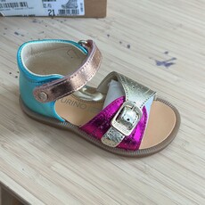 Naturino Sandalen Jead Mettalic Platinum-Fuchsia-Celeste 23