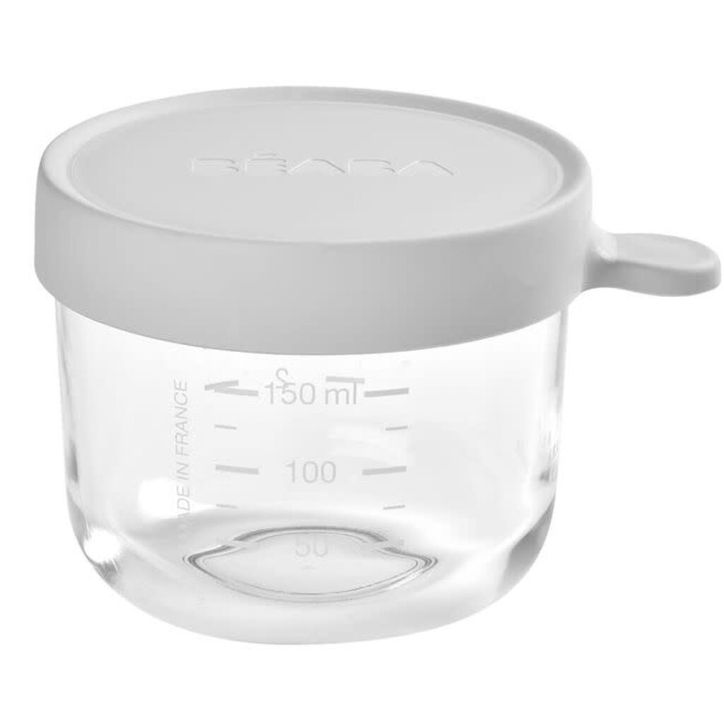 Beaba Glazen bewaarpotje 150ml mistgrijs