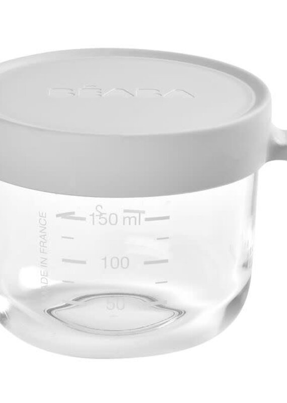 Beaba Glazen bewaarpotje 150ml mistgrijs