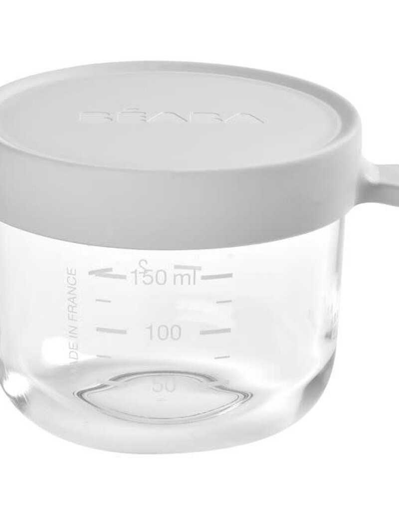 Beaba Glazen bewaarpotje 150ml mistgrijs