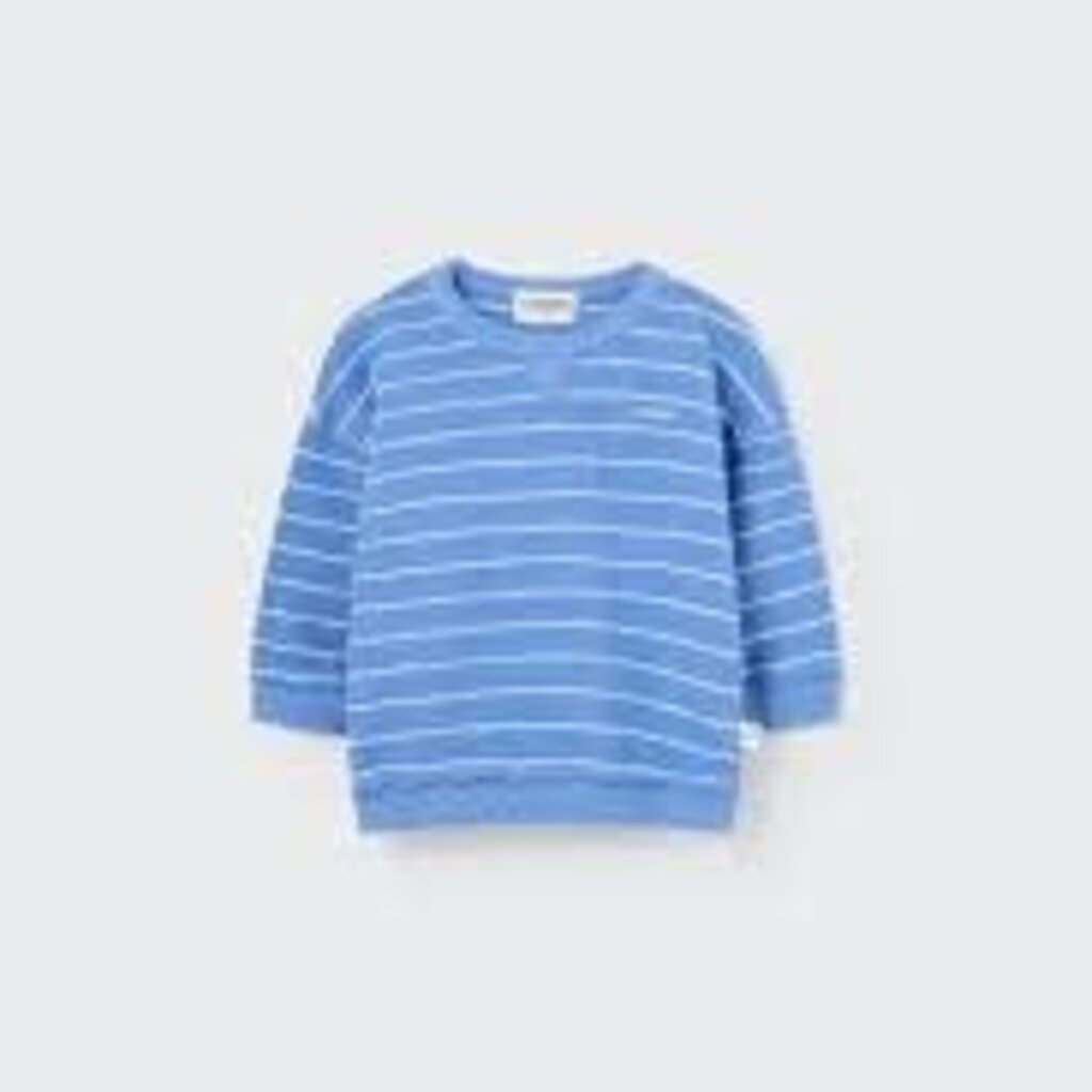 Cozmo Organic Wide Stripes Sweatshirt Provence Blue 8y