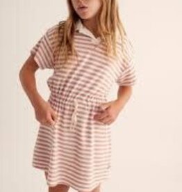 Cozmo Organic Striped Toweling Dress Rose 8y