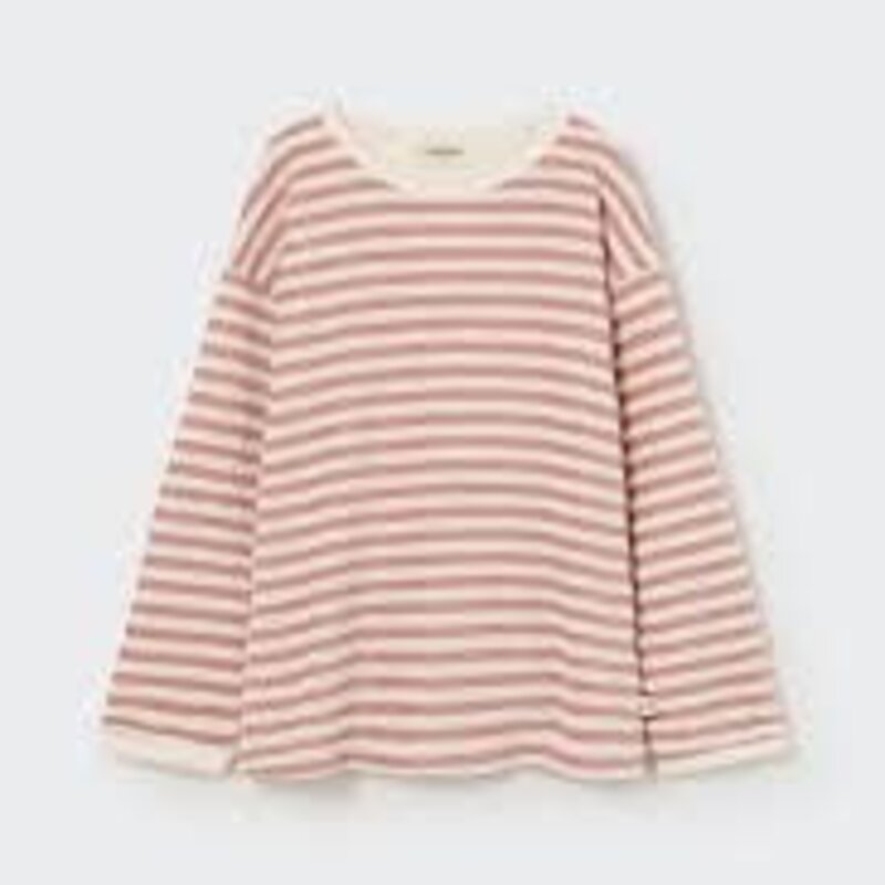 Cozmo Organic Striped Toweling Sweatshirt Rose 8y