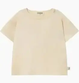 Cozmo NATALIE slub puff-sleeve t-shirt ivory 6Y