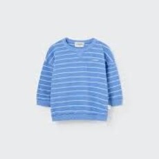Cozmo Organic Wide Stripes Sweatshirt Provence Blue 6y