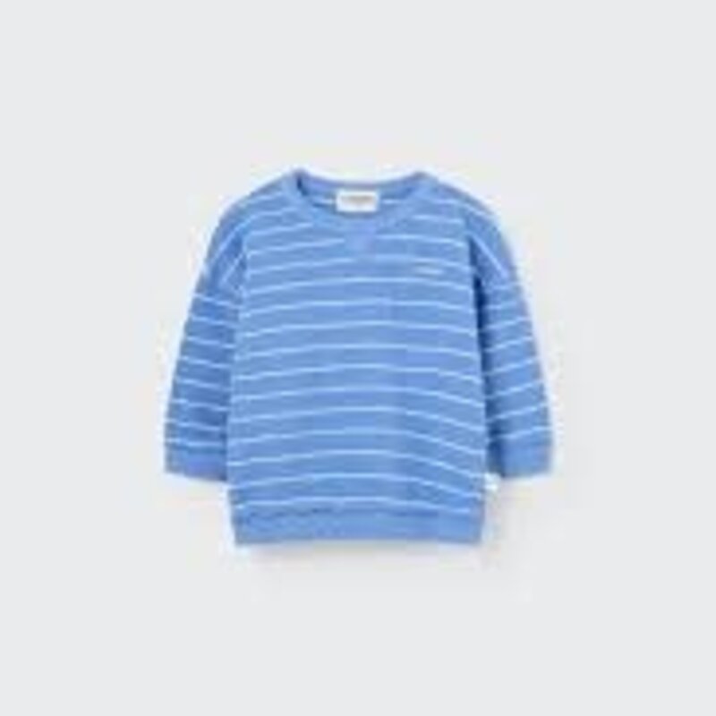 Cozmo Organic Wide Stripes Sweatshirt Provence Blue 6y