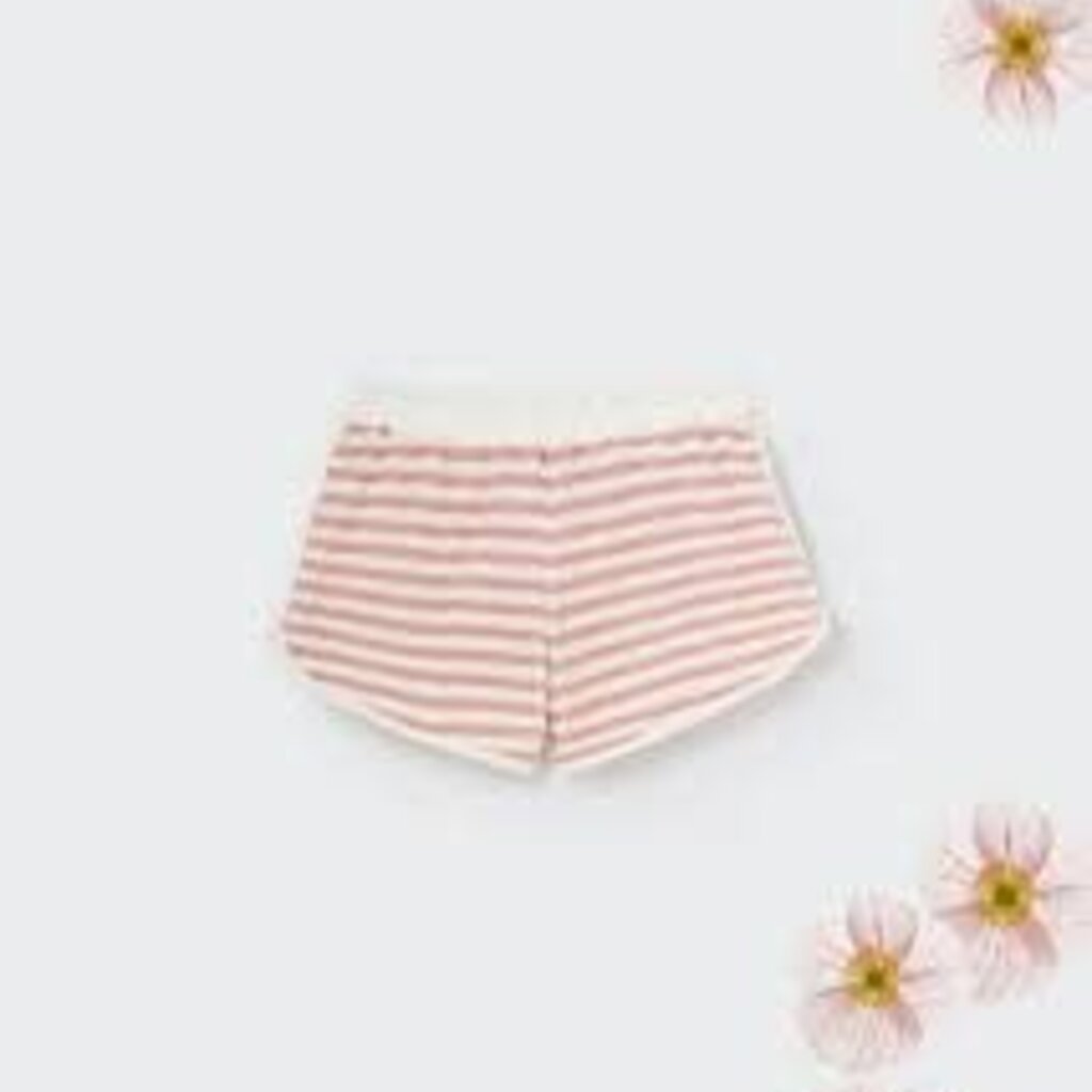 Cozmo Organic Striped Toweling Shorts Rose 5y