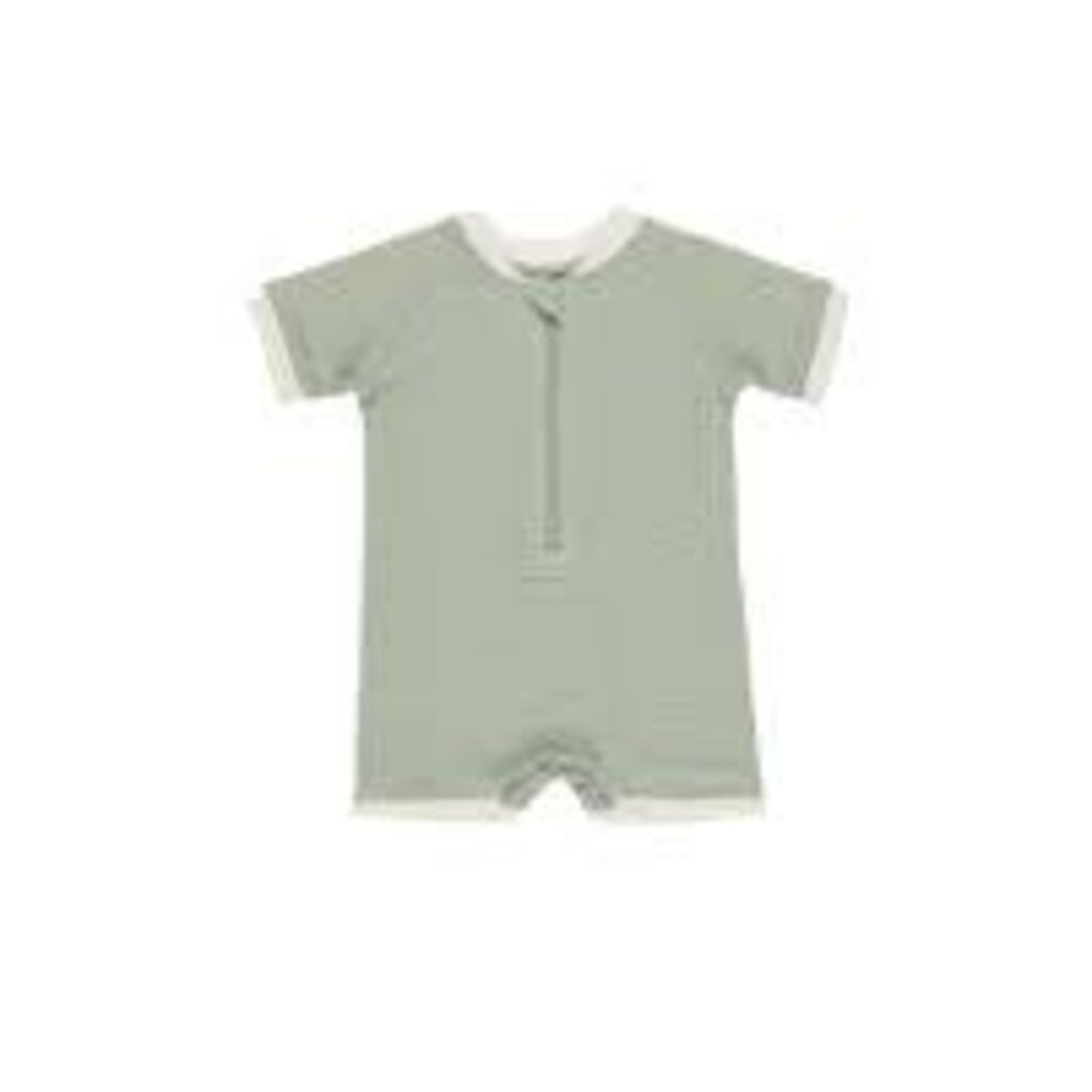 Quincy Mae Zip Rashguard One-Piece || Sage 12-18M