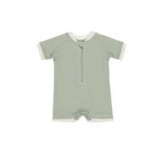 Quincy Mae Zip Rashguard One-Piece || Sage 12-18M