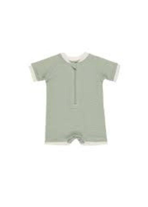 Quincy Mae Zip Rashguard One-Piece || Sage 12-18M