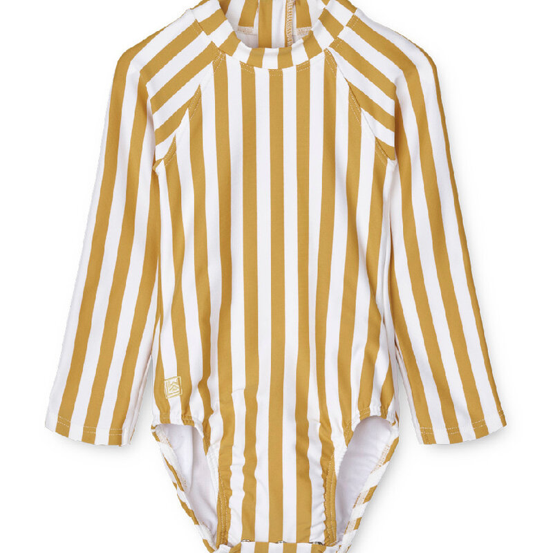Liewood Maxime Baby Swimsuit Stripe Yellow Mellow / White 68