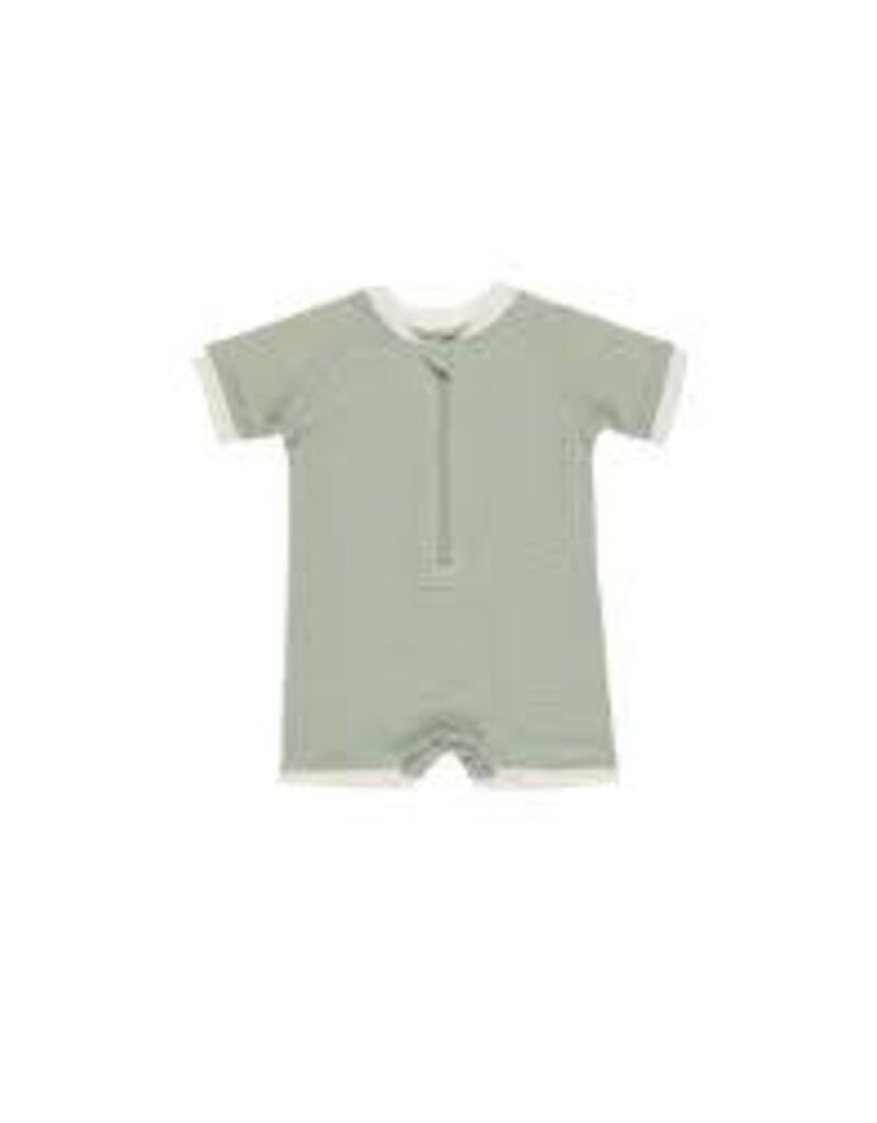 Quincy Mae Zip Rashguard One-Piece || Sage 6-12M