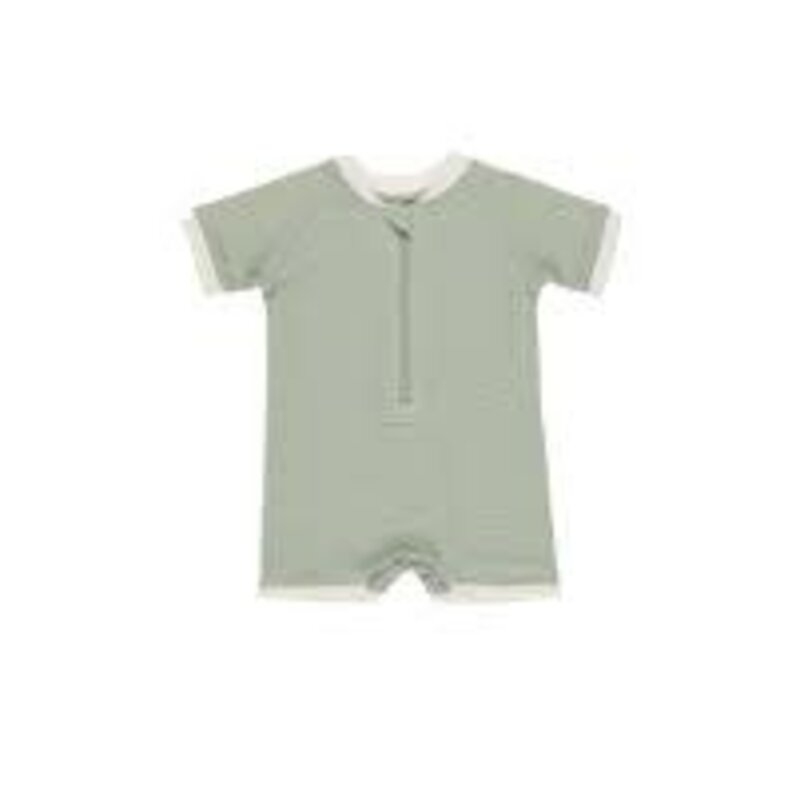 Quincy Mae Zip Rashguard One-Piece || Sage 3-6M