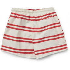Liewood Duke board shorts Stripe: Creme de la creme/Apple red 1 1/2-2y