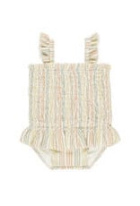 Quincy Mae Smocked One-Piece Swimsuit || Multi Stripe 12-18M
