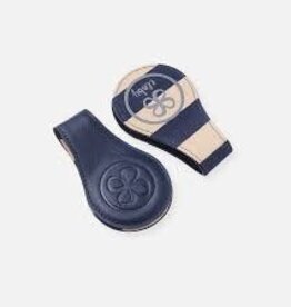 Cloby Leather Clips Navy