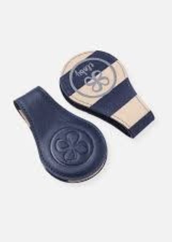 Cloby Leather Clips Navy