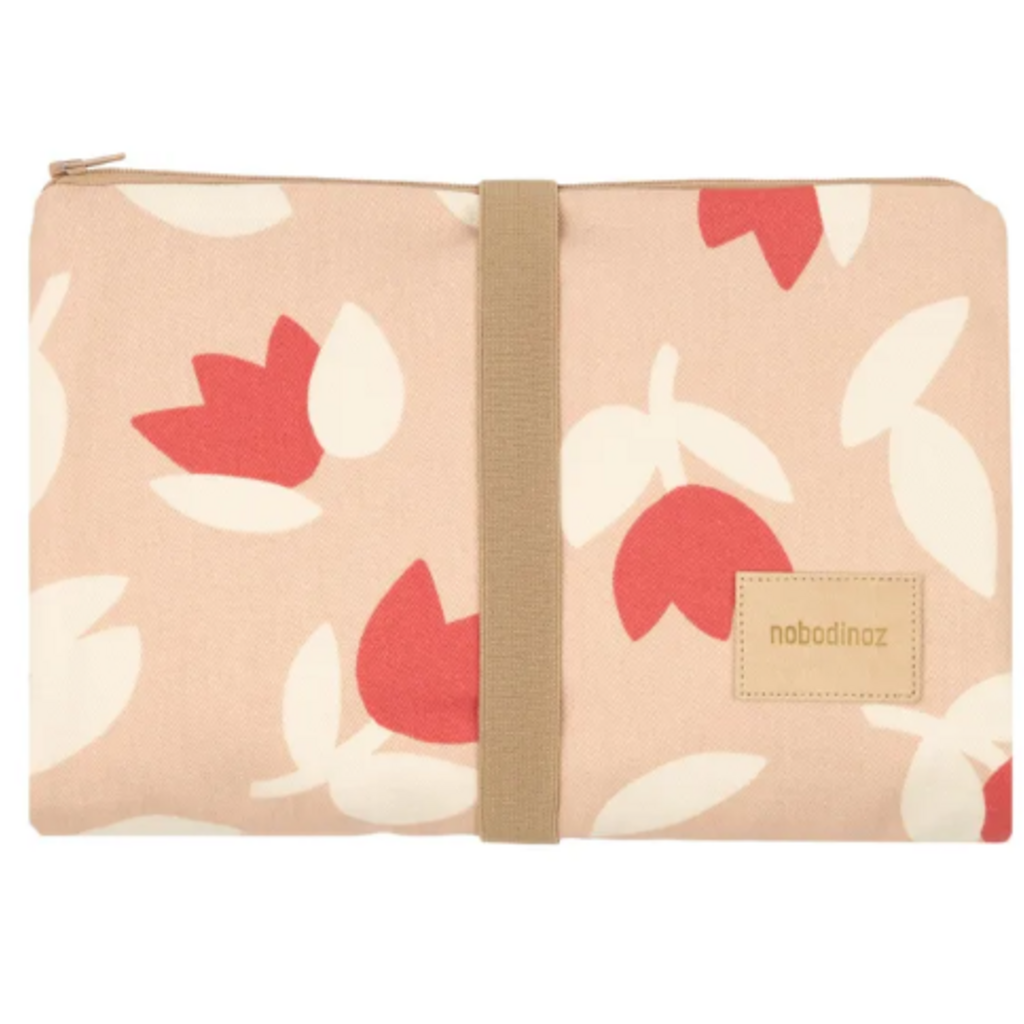 Nobodinoz Hyde Park Waterproof Changing Pad 50X70 Red Tulips