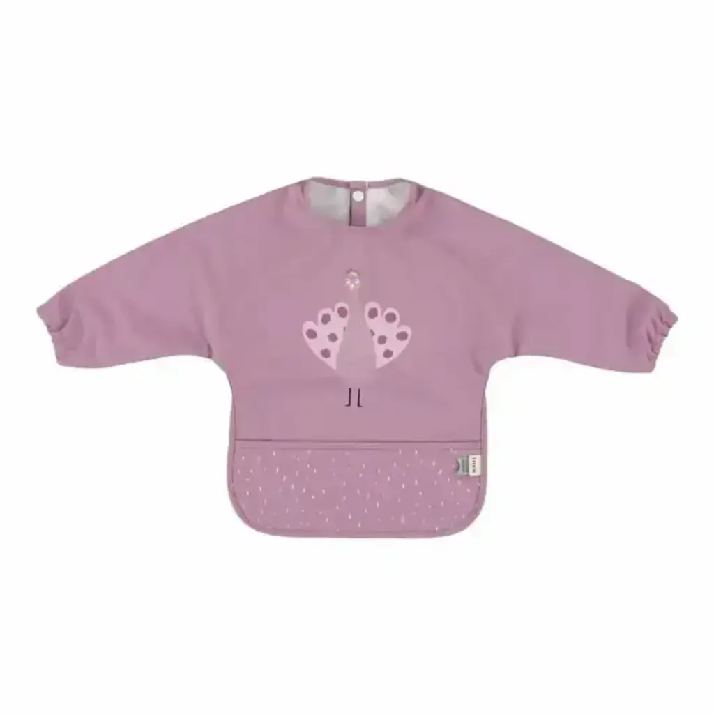 Trixie Waterproof long sleeve bib - Mrs. Peacock