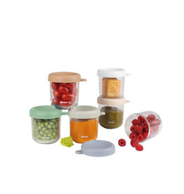 Beaba Copy of Set van 6 glazen bewaarpotjes 250 ml (Sunrise color mix)