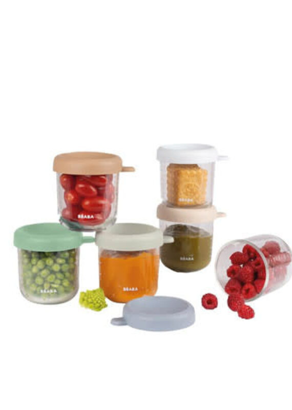 Beaba Copy of Set van 6 glazen bewaarpotjes 250 ml (Sunrise color mix)