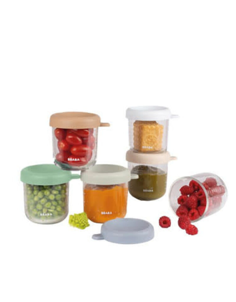 Beaba Copy of Set van 6 glazen bewaarpotjes 250 ml (Sunrise color mix)