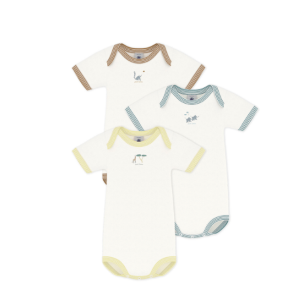 Petit Bateau 3 Bodies Us Mc A0Fov Variante 1 ss26