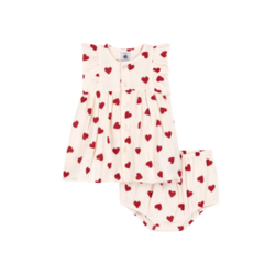Petit Bateau Robe Sm + Bloomer A0F18 Milk/Terkuit ss26