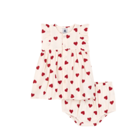 Petit Bateau Robe Sm + Bloomer A0F18 Milk/Terkuit ss26