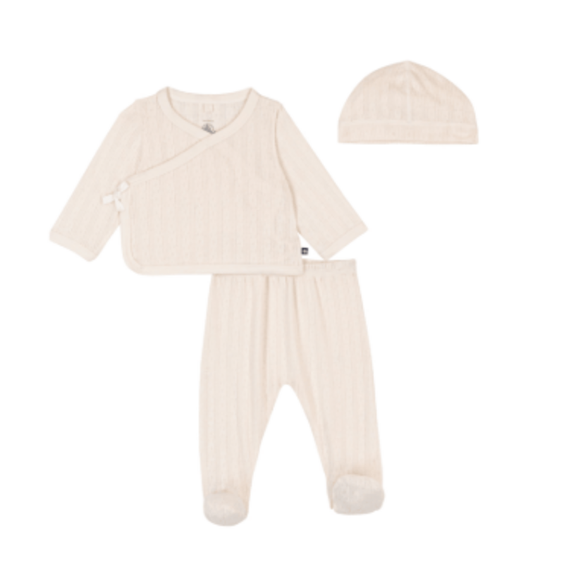 Petit Bateau Ensemble 3 Pieces A0Fu5 Milk ss26