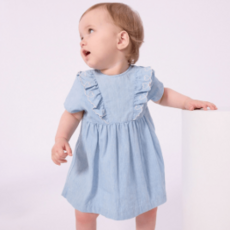 Petit Bateau Robe Mc A0Ffv Bleu Clair ss26