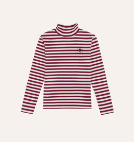 The Campamento Burgundy Stripes Turtle Neck Tshirt aw26
