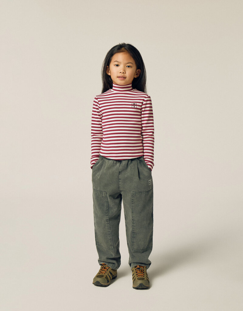 The Campamento Burgundy Stripes Turtle Neck Tshirt aw26