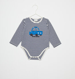 Weekend House Kids Beep beep stripes baby body Blue aw26