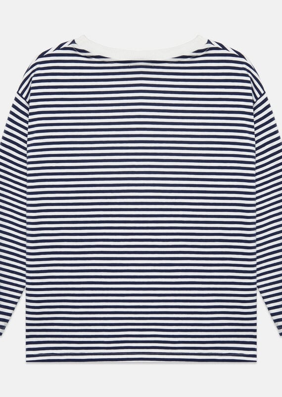 Weekend House Kids Beep beep l/s t-shirt Stripes blue and white aw26