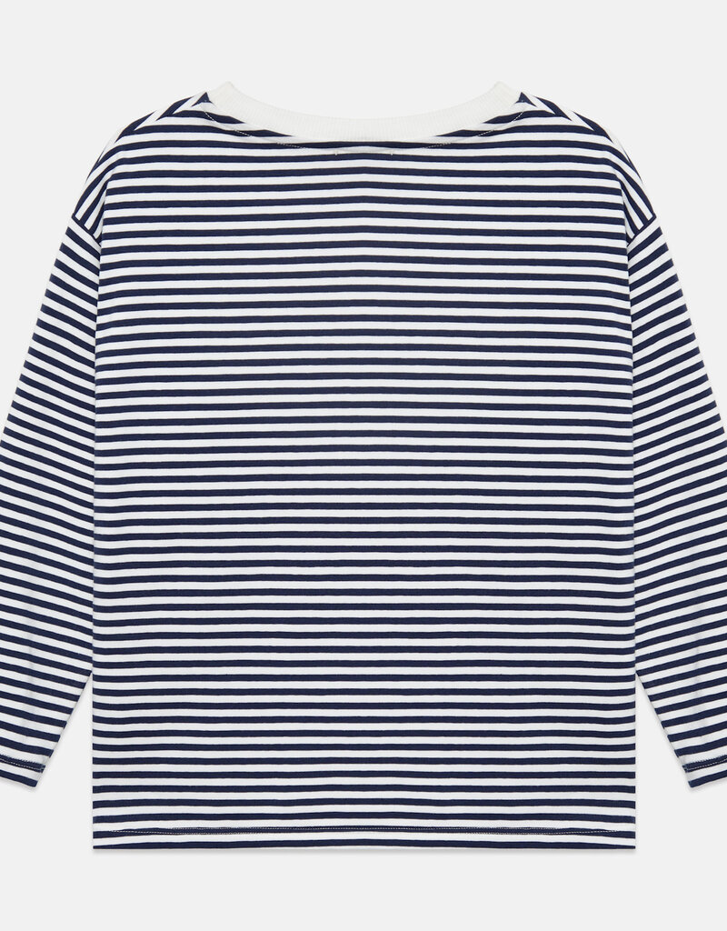 Weekend House Kids Beep beep l/s t-shirt Stripes blue and white aw26