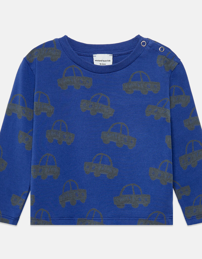 Weekend House Kids Cars all over baby t-shirt Blue aw26