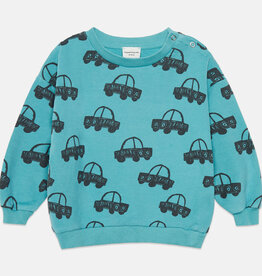 Weekend House Kids Cars all over sweatshirt Turquesa aw26