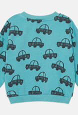 Weekend House Kids Cars all over sweatshirt Turquesa aw26