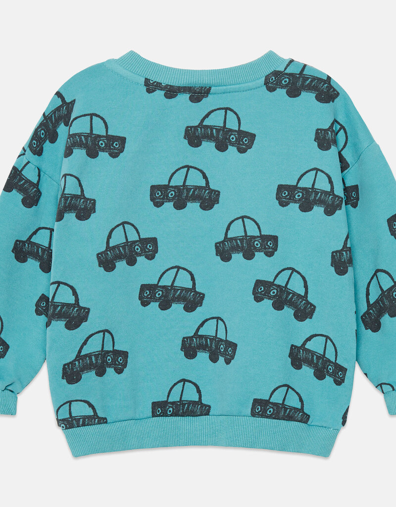 Weekend House Kids Cars all over sweatshirt Turquesa aw26