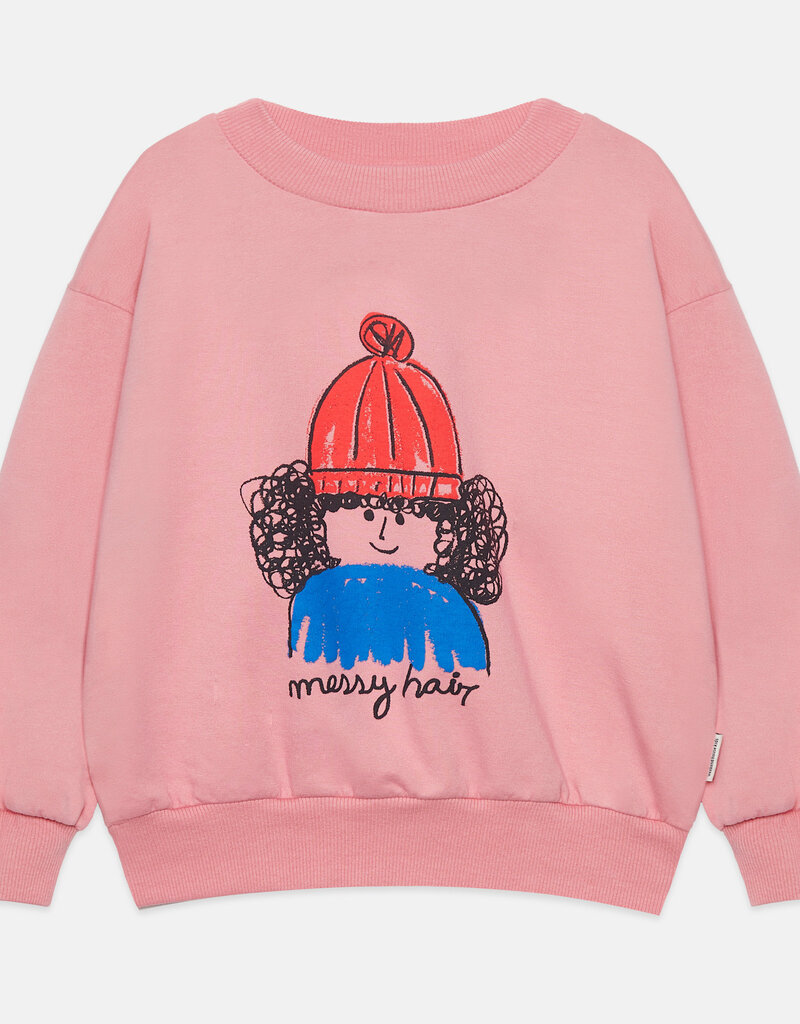Weekend House Kids Messy hair sweatshirt Pink aw26