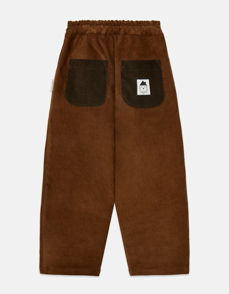 Weekend House Kids Pom pom dog corduroy pants Brown aw26