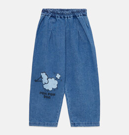 Weekend House Kids Pom pom dog denim pants Blue aw26
