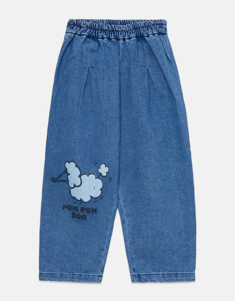 Weekend House Kids Pom pom dog denim pants Blue aw26