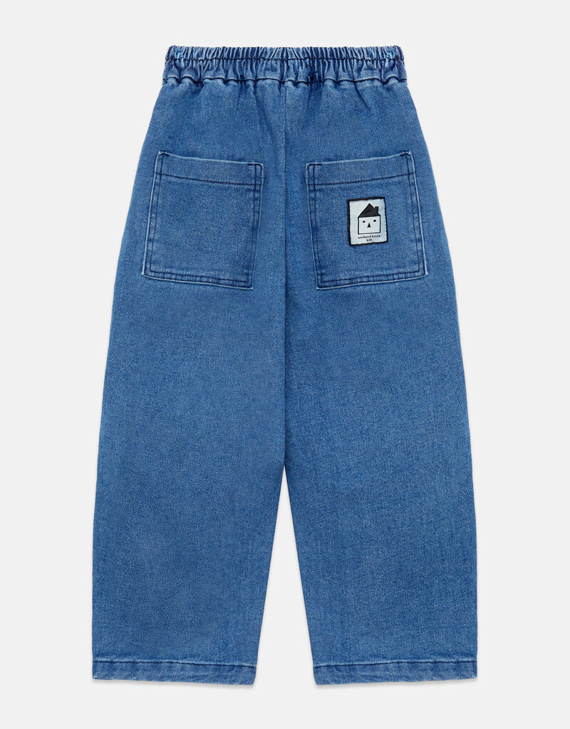 Weekend House Kids Pom pom dog denim pants Blue aw26