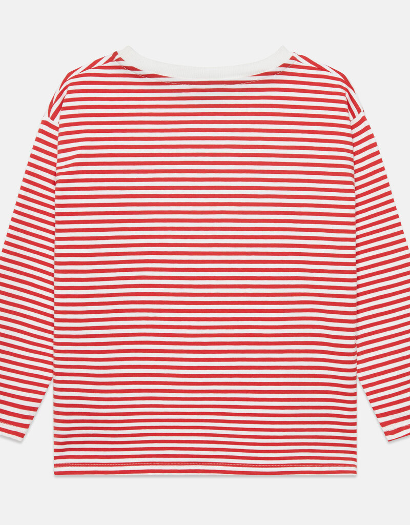 Weekend House Kids Pom pom dog l/s t-shirt Stripes red and white aw26