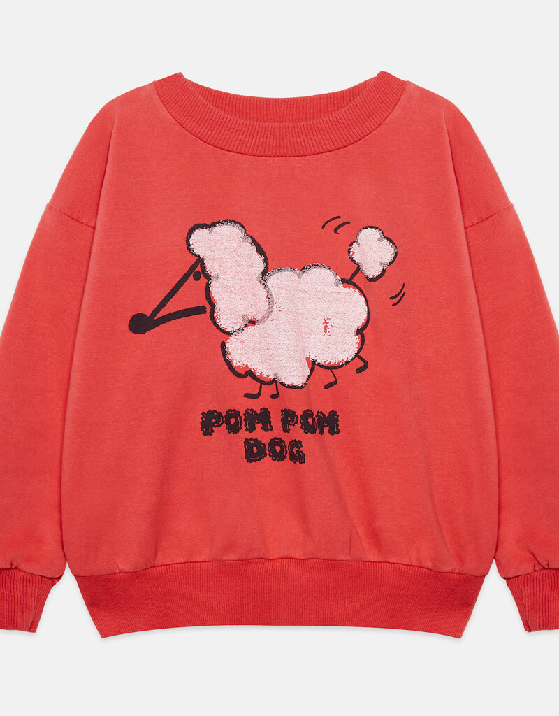 Weekend House Kids Pom pom dog sweatshirt Red aw26